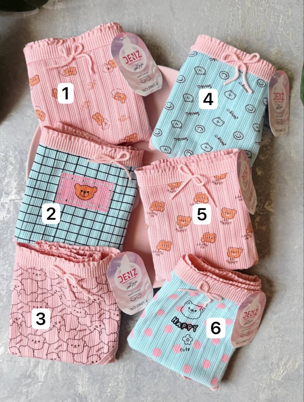 شورت نخی عروسکی 2xl طرح happy 🐻