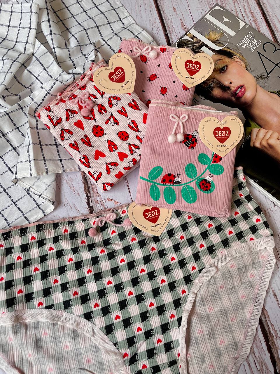 شورت نخی عروسکی 2xl طرح کفشدوزک 🐞