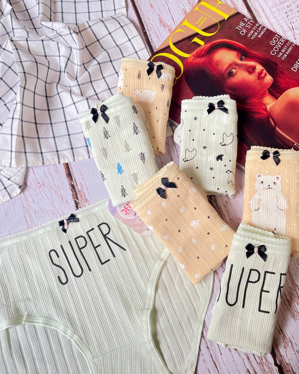 شورت نخی عروسکی 2xl طرح خرس برفی 🐻❄️