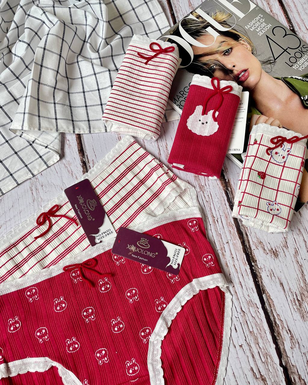 شورت نخی عروسکی سایز xl طرح خرگوشی 🐰♥️