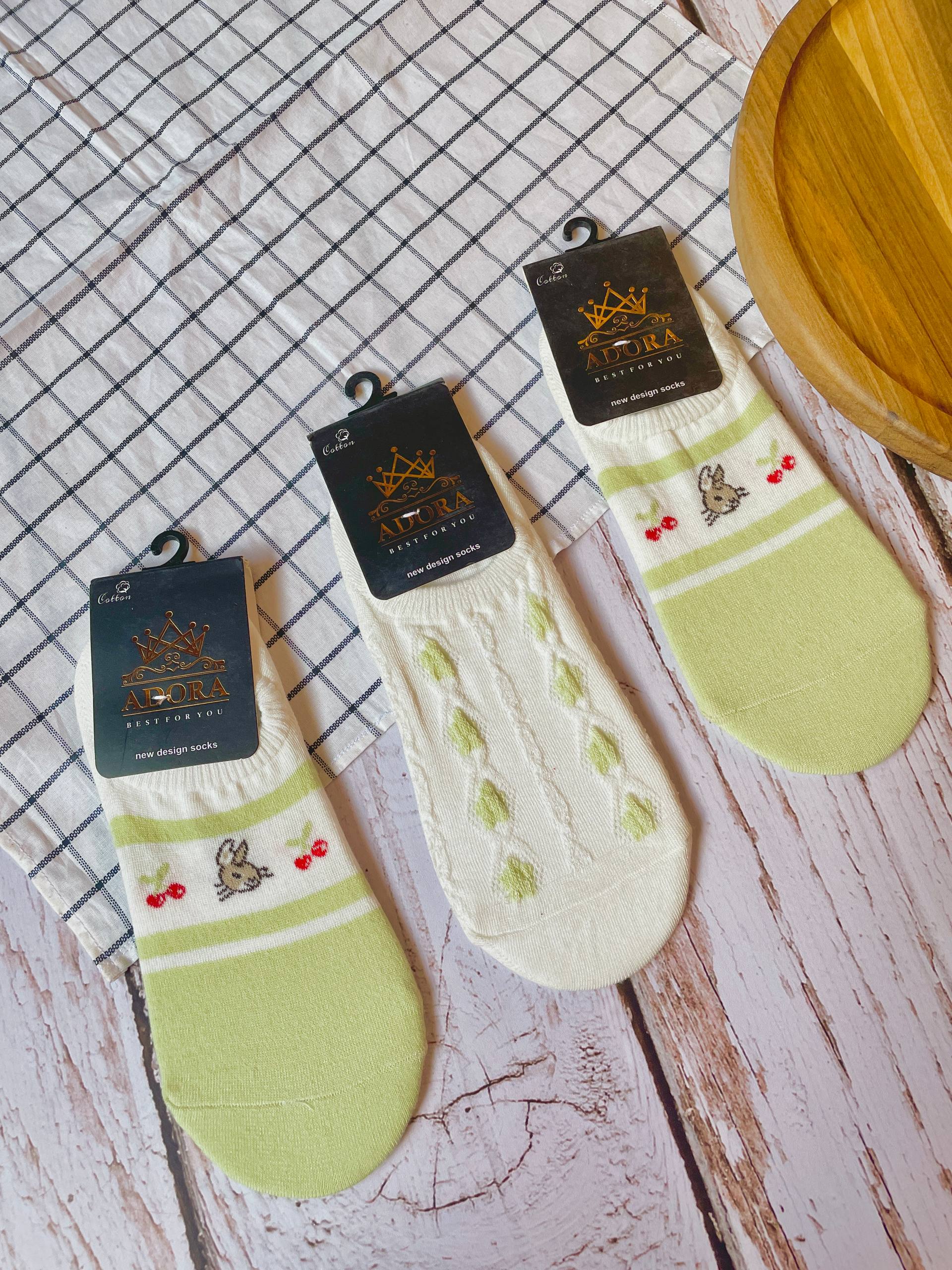 جوراب مچی طرح خرگوش برجسته 🐰💚