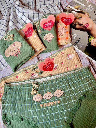 شورت نخی کبریتی عروسکی سایز Xl طرح puppy 🐶