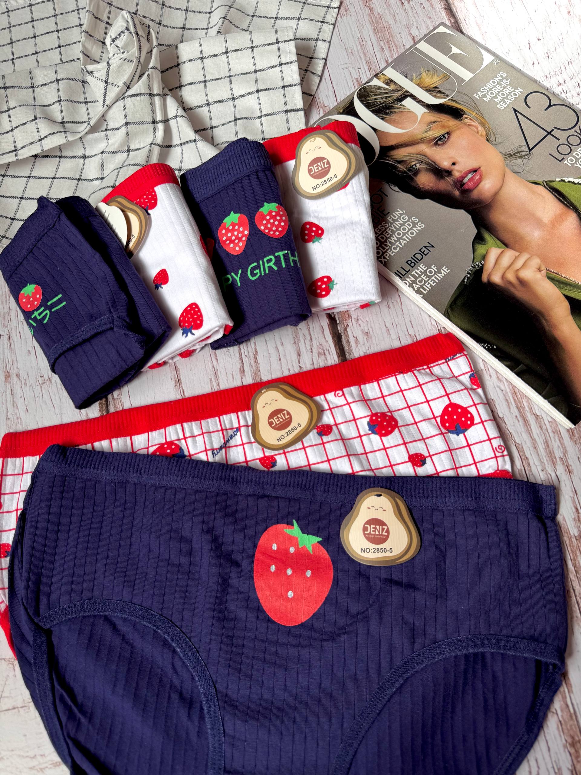 شورت نخی عروسکی سایز 2xl طرح توت فرنگی 🍓💙