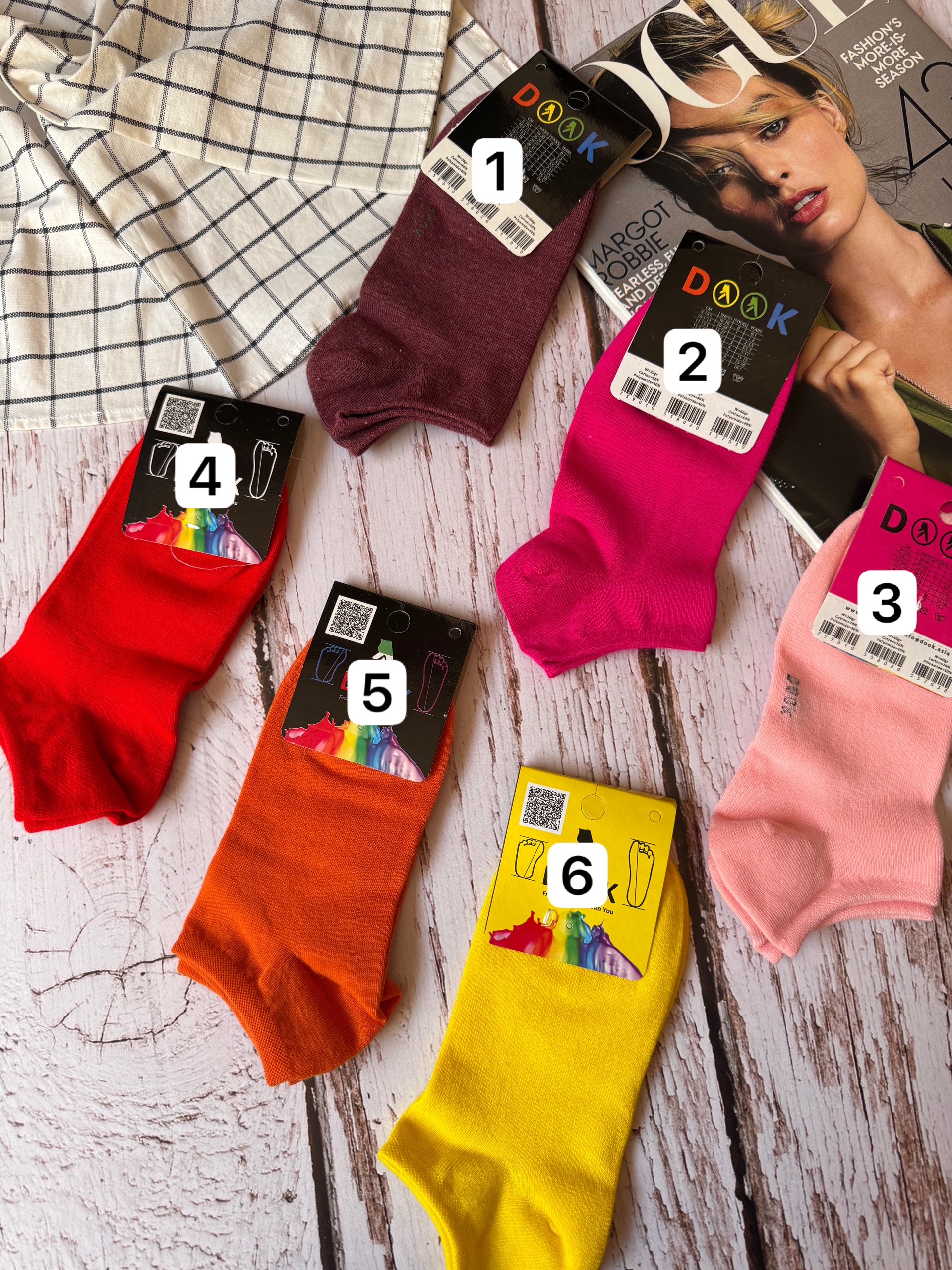 جوراب مچی زنانه نخی دوک تم قرمز زرد❤️💛