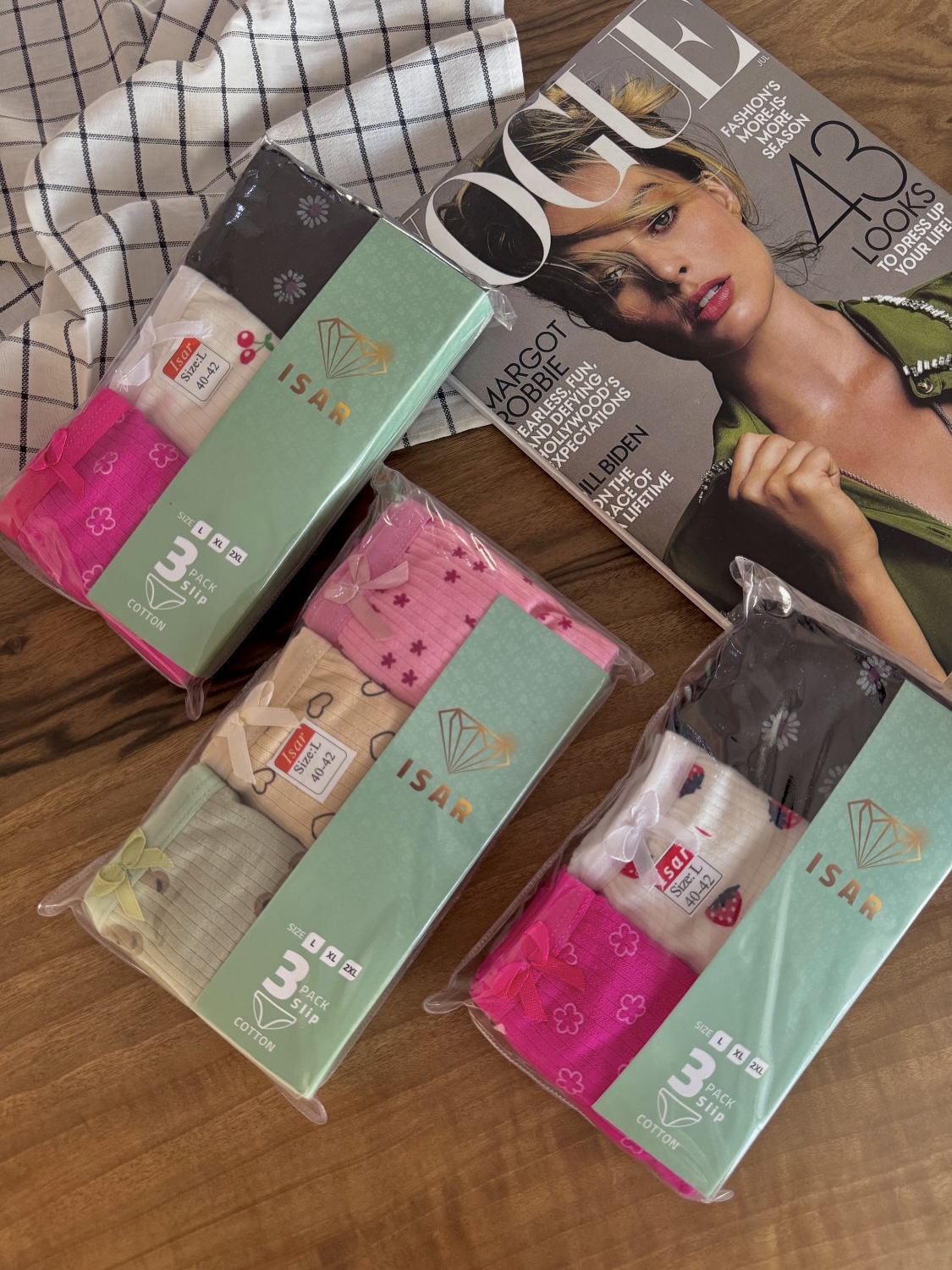 پک 3عددی شورت نخ پنبه عروسکی سایز 40_42