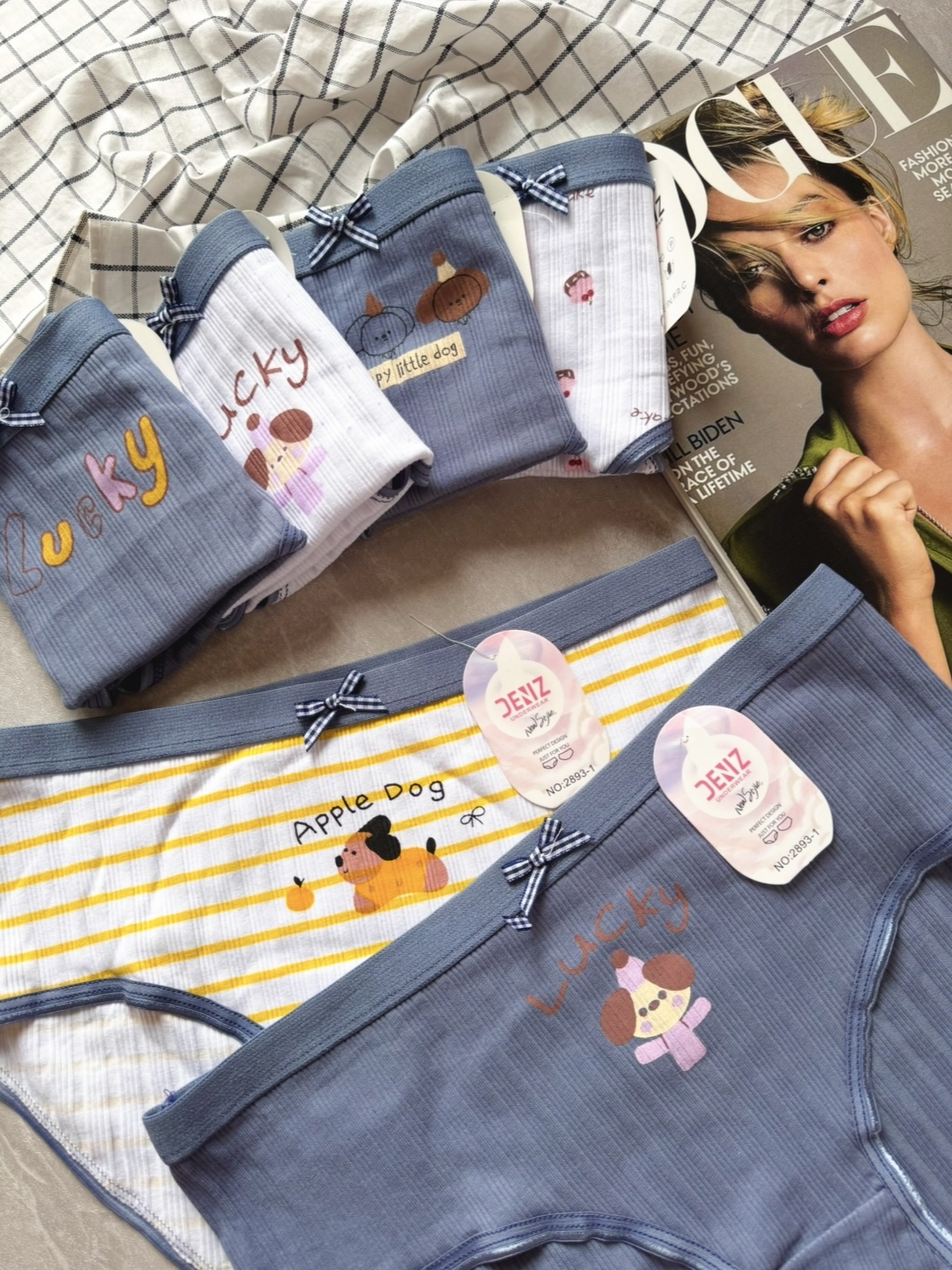 شورت نخی عروسکی سایز 2xl طرح Lucky dog 🐶🍰