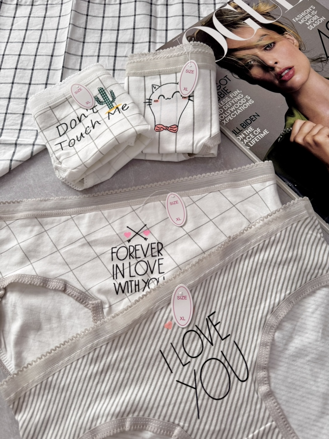 شورت نخی عروسکی سایز xl طرح don’t touch me 🌵