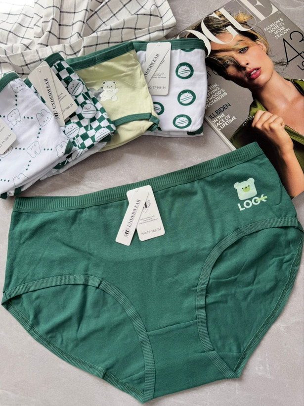 پک شورت نخی عروسکی زنانه طرح آبنبات سبز🍭💚