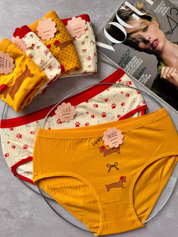 خرید شورت نخی عروسکی زنانه سایز بزرگ طرح سگ زرد برند دنیز