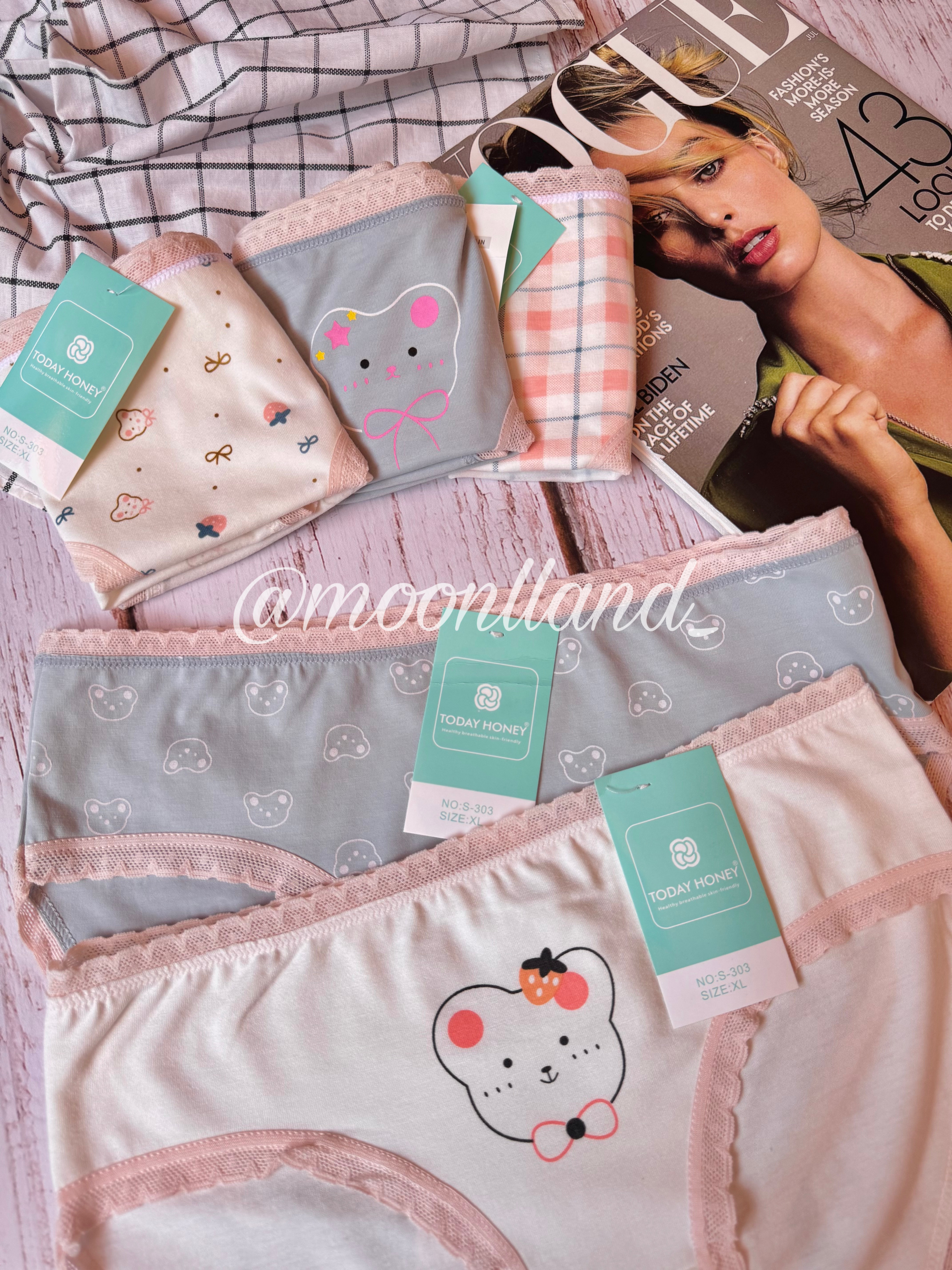شورت نخی عروسکی سایز xl طرح خرس طوسی 🐻‍❄️🎀