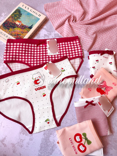 شورت نخی کبریتی عروسکی یوکین سایزبندی 34-44 طرح گربه گیلاسی 🐈🍒
