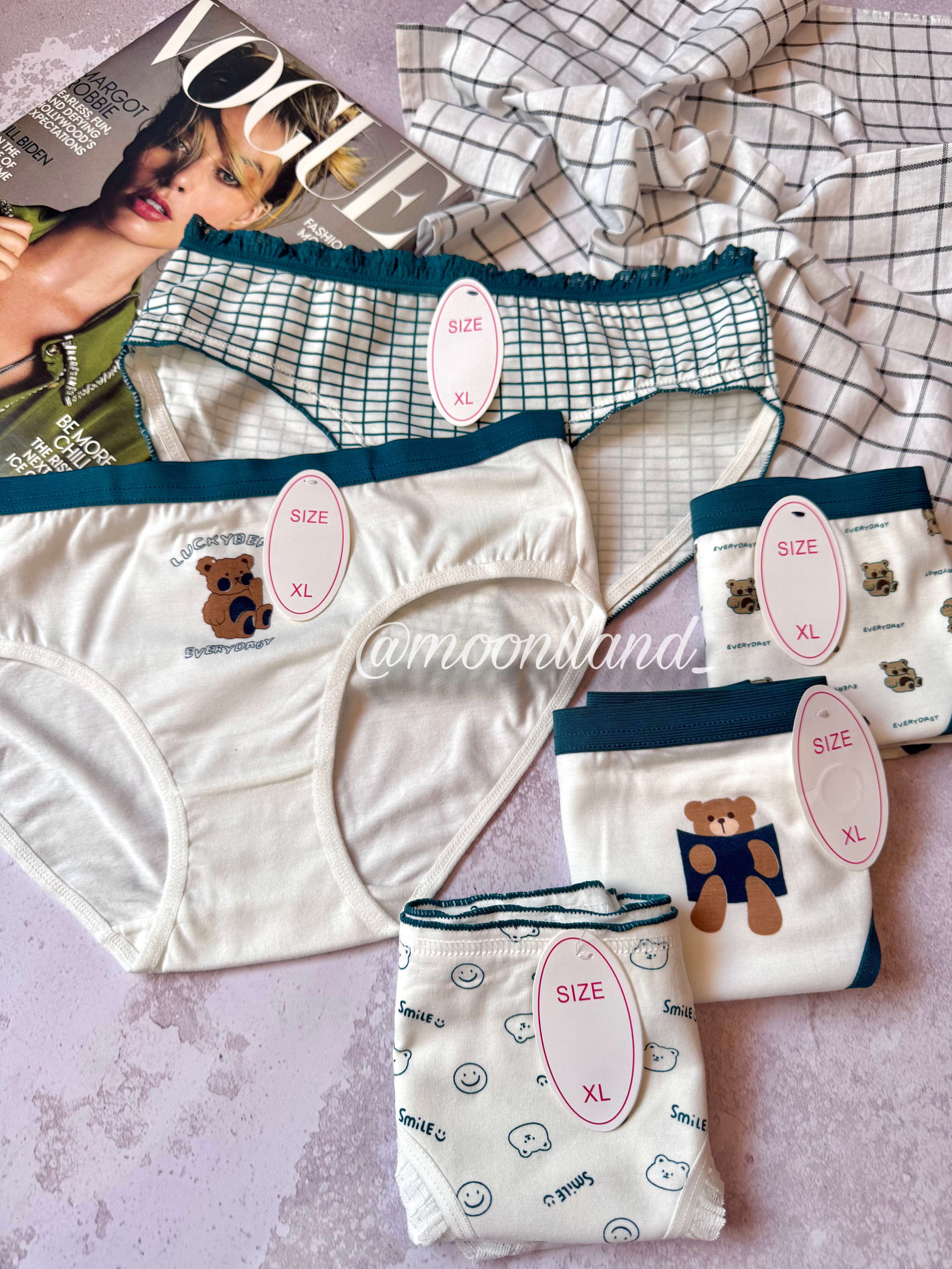 شورت نخی عروسکی سایز xl طرح تدی سبز 🧸
