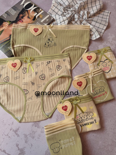 شورت زنانه عروسکی نخی کبریتی سایز 3XL طرح puppy 🐶💚