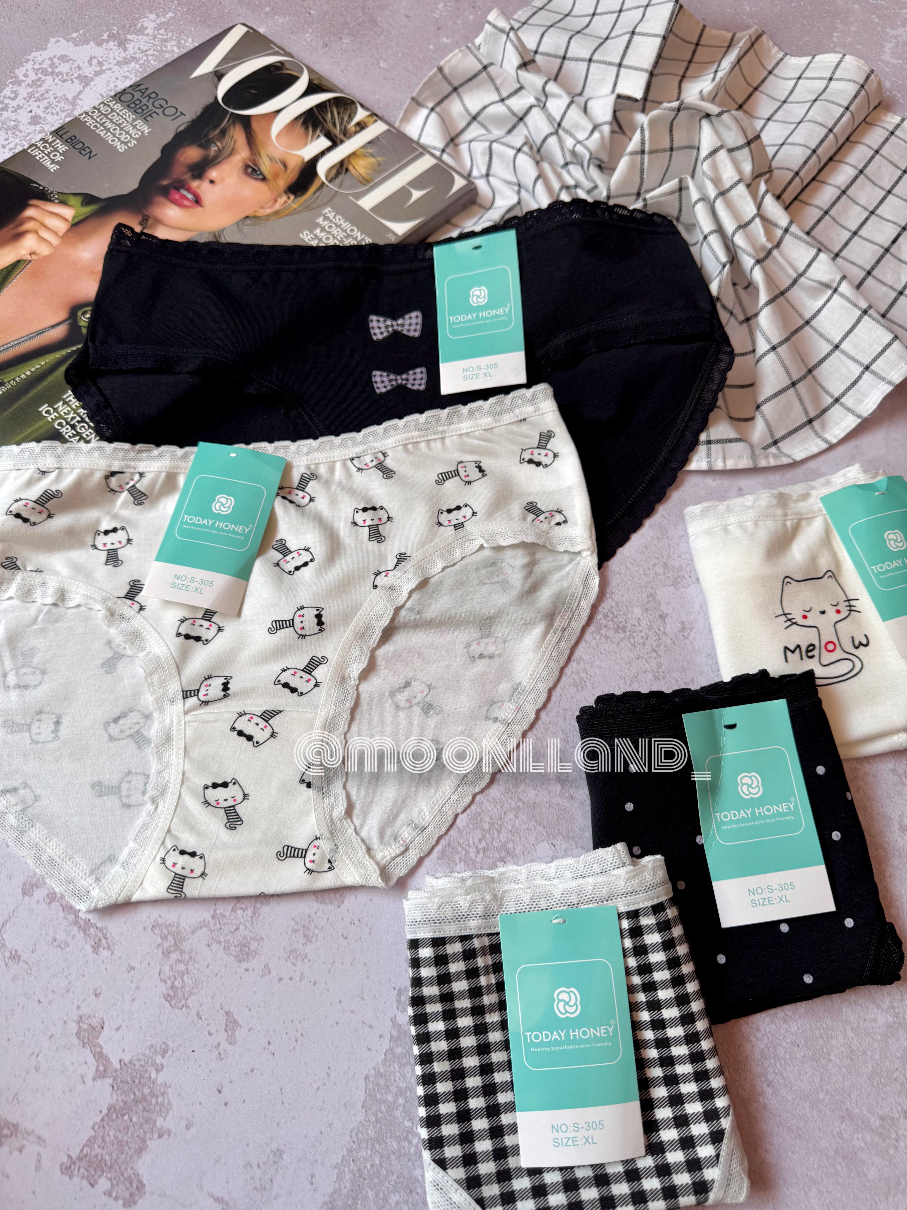 شورت نخی عروسکی سایز Xl طرح meow 🐈‍⬛