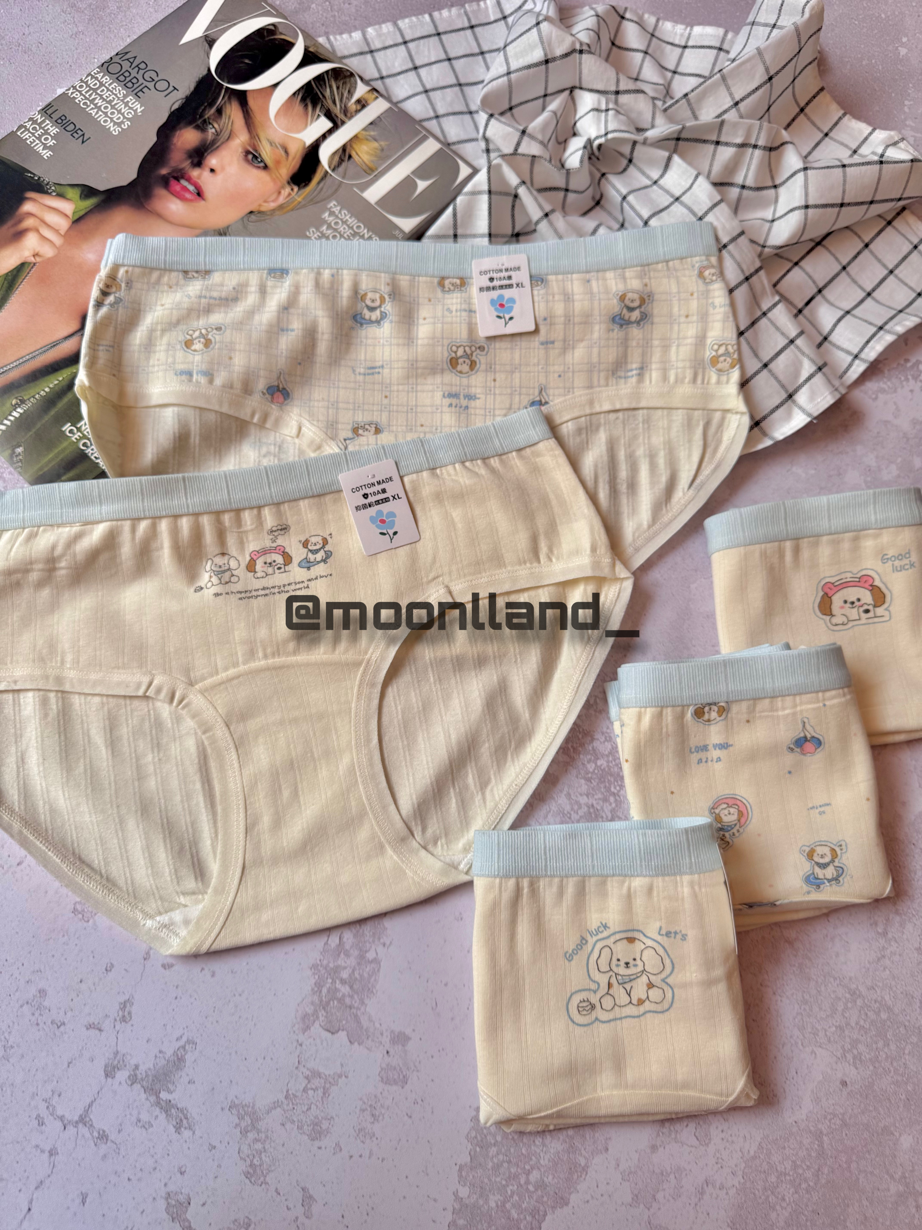 شورت نخ پنبه عروسکی سایز Xl طرح puppy 🐶🍡