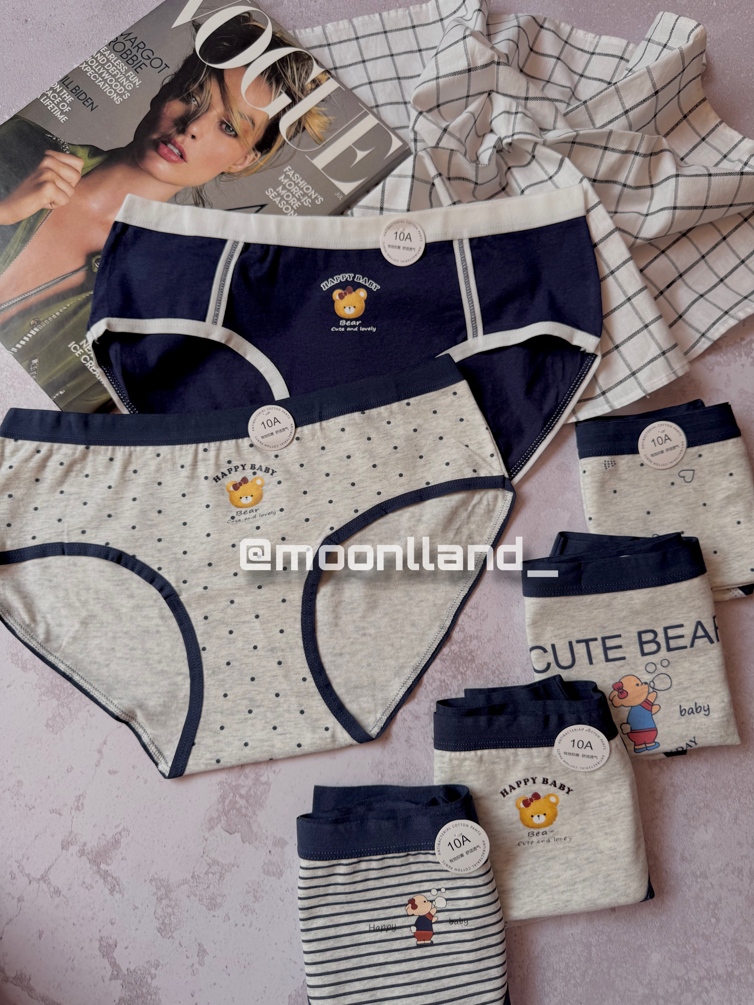 شورت نخ پنبه عروسکی سایز Xl طرح cute bear🧸🌊