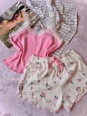 ست تاپ و شلوارک راحتی زنانه مدل شکوفه 🌸 🌼