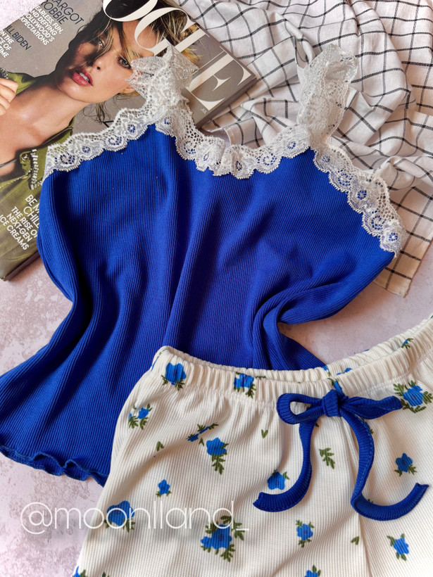 ست تاپ و شلوارک راحتی زنانه مدل شکوفه 🌸 🌼