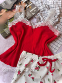 ست تاپ و شلوارک راحتی زنانه مدل شکوفه 🌸 🌼