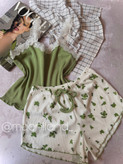ست تاپ و شلوارک راحتی زنانه مدل شکوفه 🌸 🌼