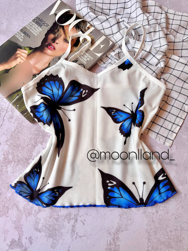 ست تاپ و شلوارک راحتی زنانه مدل پروانه 🦋