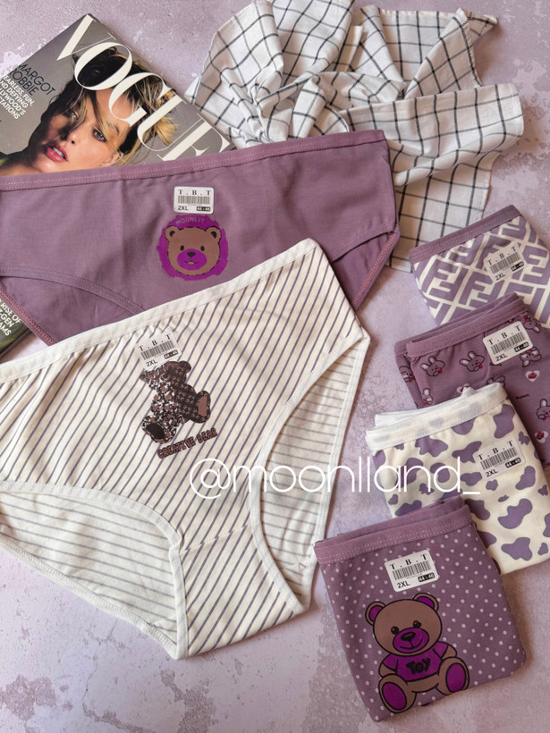 شورت نخی عروسکی سایز 2xl تم خرس یاسی 🧸💜