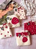 شورت نخ پنبه عروسکی سایز Xl طرح توت فرنگی 🍓♥️