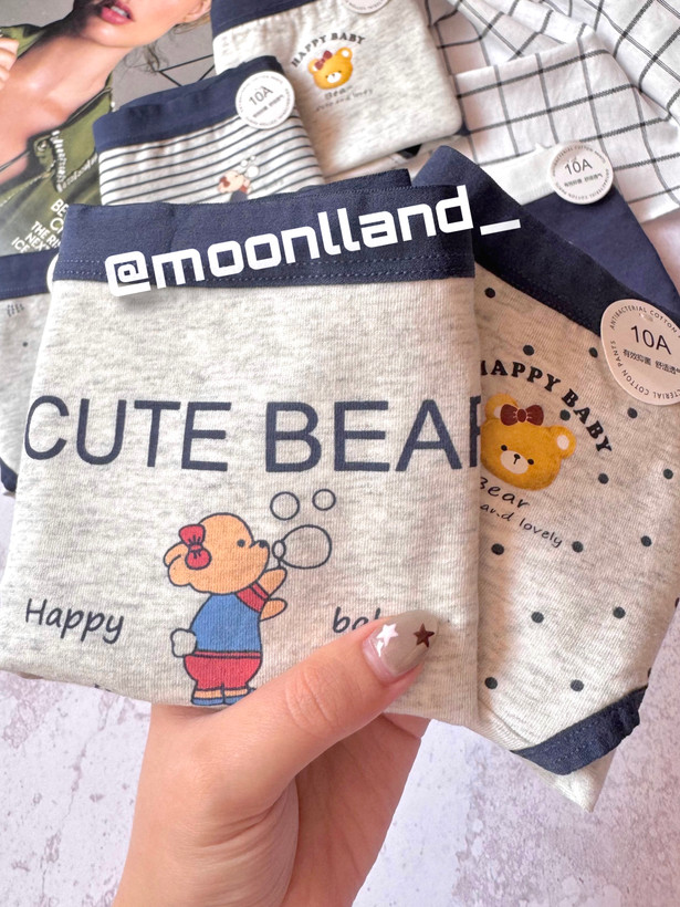 شورت نخ پنبه عروسکی سایز Xl طرح cute bear 🐻